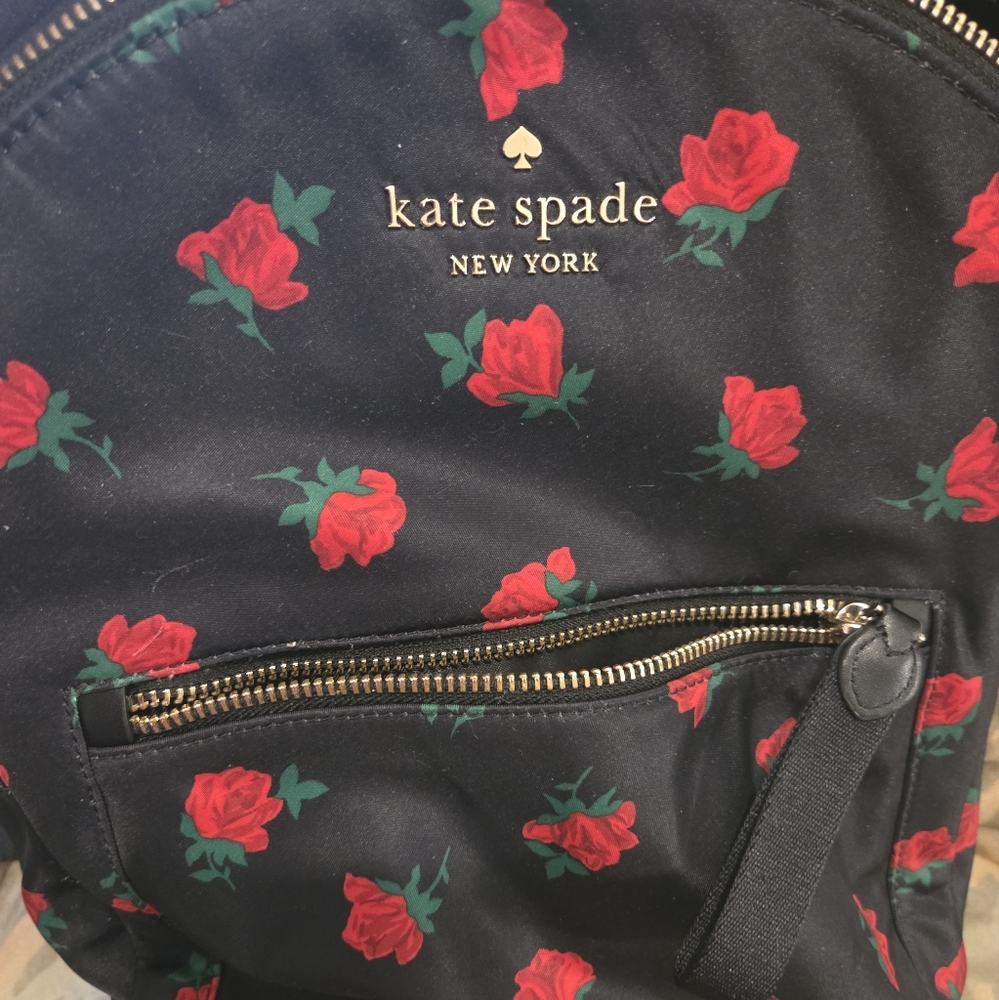 Kate Spade Black Floral Backpack